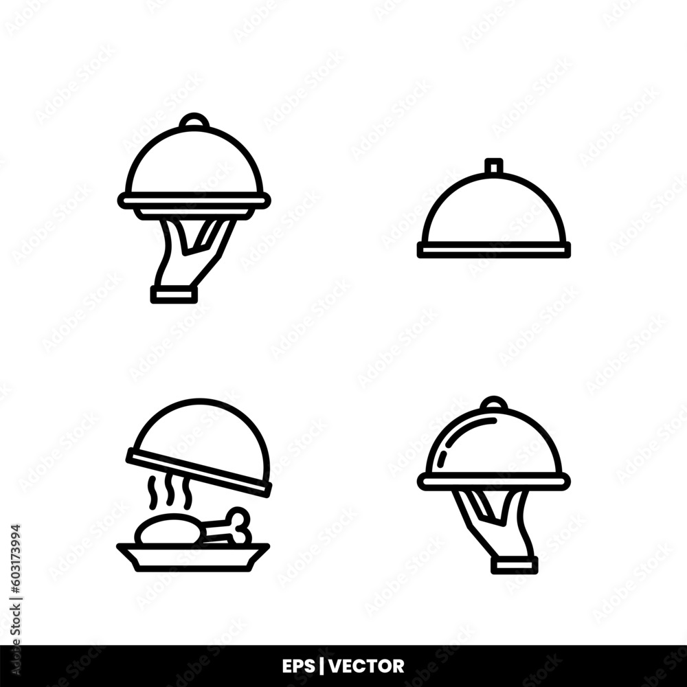 Fototapeta premium Cloche icon vector illustration logo template for many purpose. Isolated on white background.