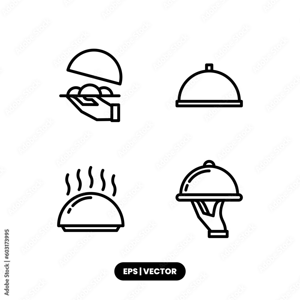 Cloche icon vector illustration logo template for many purpose. Isolated on white background.