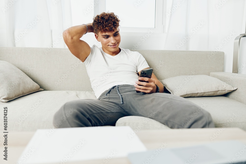 man interior selfies holding online freelancer mobile blogger home blissful cell cellphone business man interior selfies holding online freelancer mobile blogger home blissful cell cellphone business