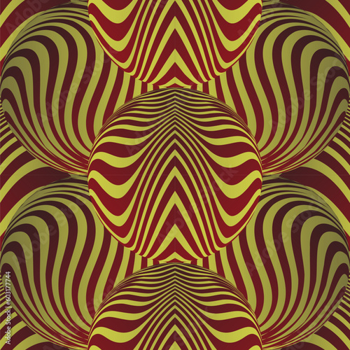 Abstract background with seamless textured striped maroon and golden yellow colors