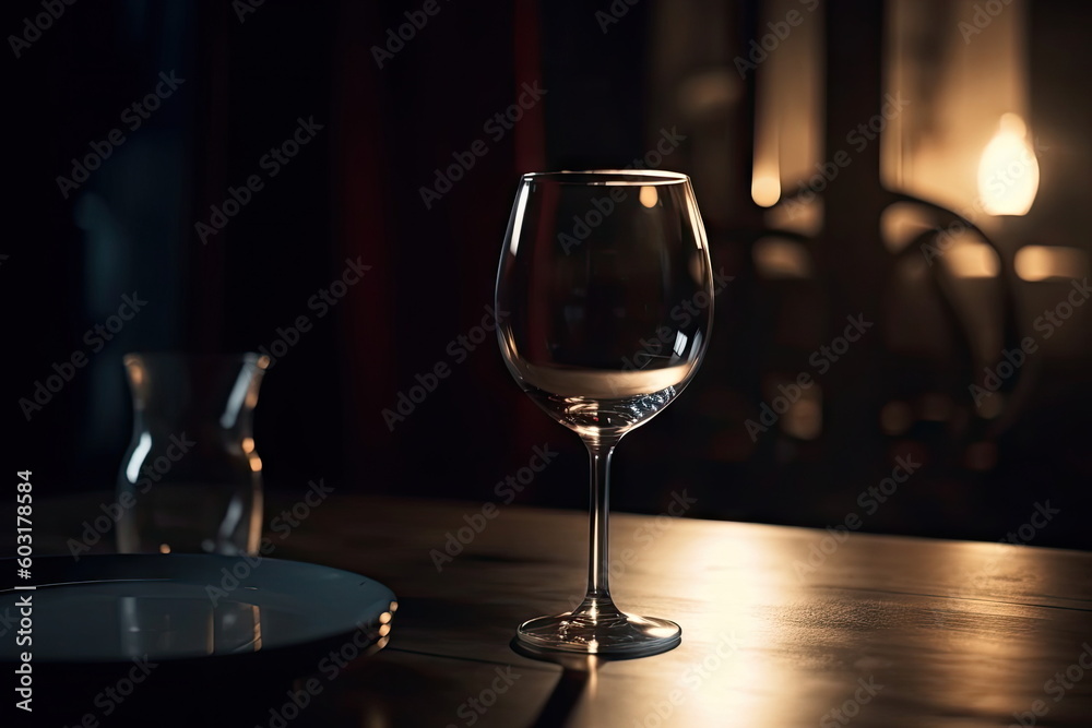 wine glass on the table
