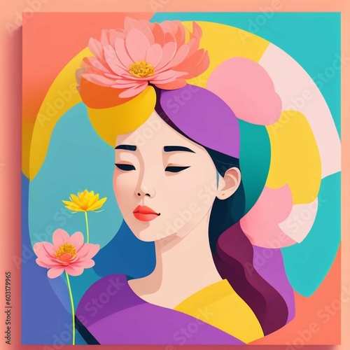 girl with flowers