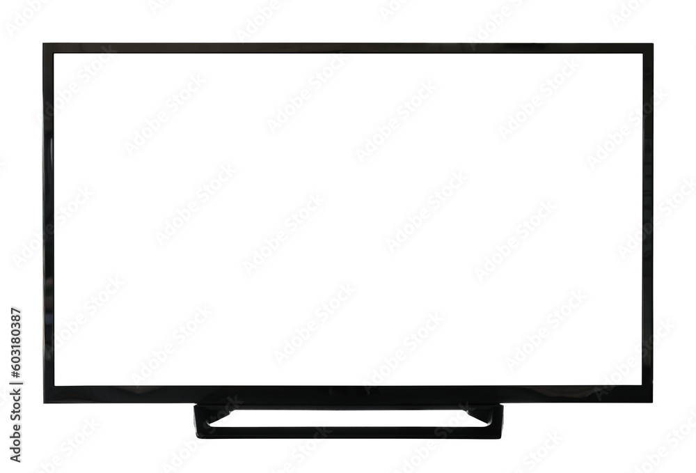 LED TV with blank screen on transparent background png file - obrazy, fototapety, plakaty 