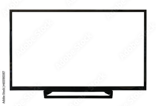 LED TV with blank screen on transparent background png file