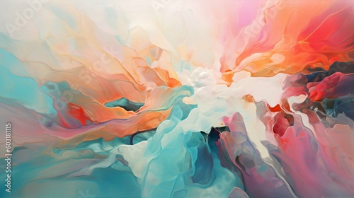 essence of abstract background  emphasizing vibrant colors  fluid shapes. Made by generative AI.
