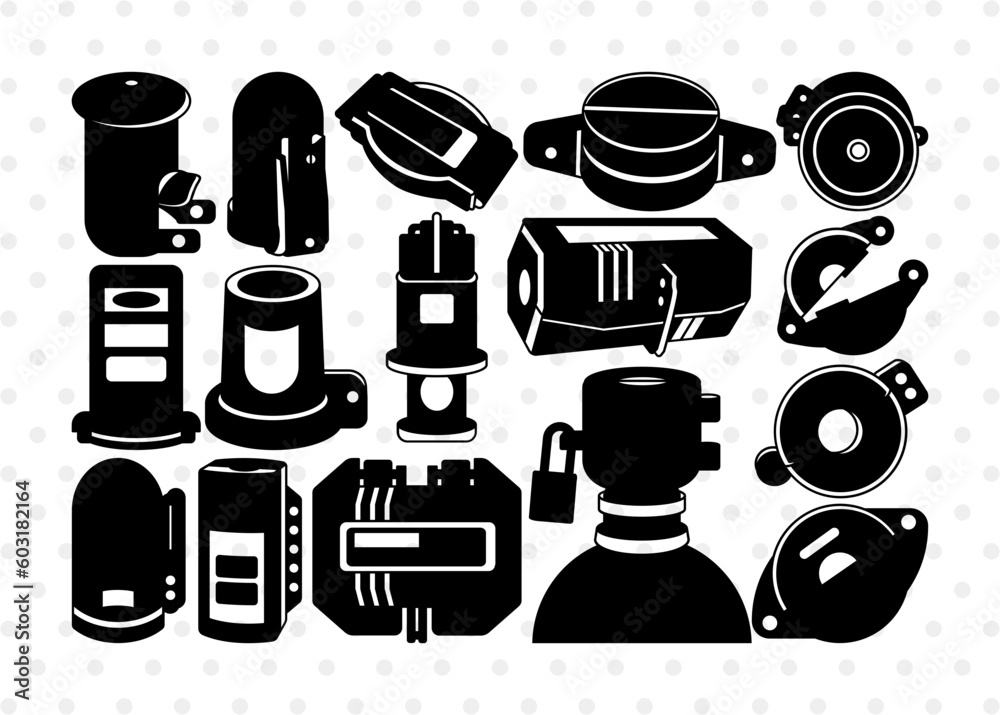 Gas Cylinder Lockout Cap Silhouette, Cylinder Lock SVG, Cylinder Gas Svg, Cylinder Safety Cap