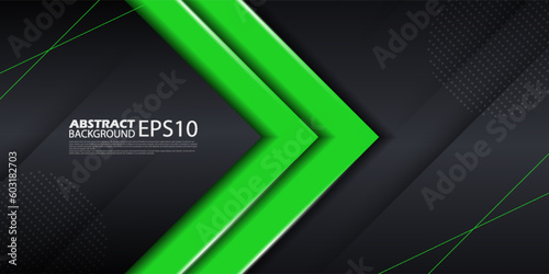 Abstract square theme green arrows on dark background for graphics design .Eps10 vector
