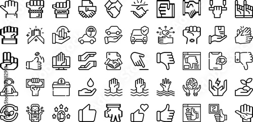 Set Of Gestures Icons Collection Isolated Silhouette Solid Icons Including Finger, Symbol, Hand, Gesture, Sign, Vector, Set Infographic Elements Logo Vector Illustration