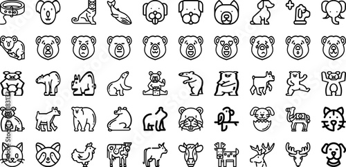 Set Of Mammal Icons Collection Isolated Silhouette Solid Icons Including Animal  Cute  Fauna  Nature  Wild  Mammal  Wildlife Infographic Elements Logo Vector Illustration