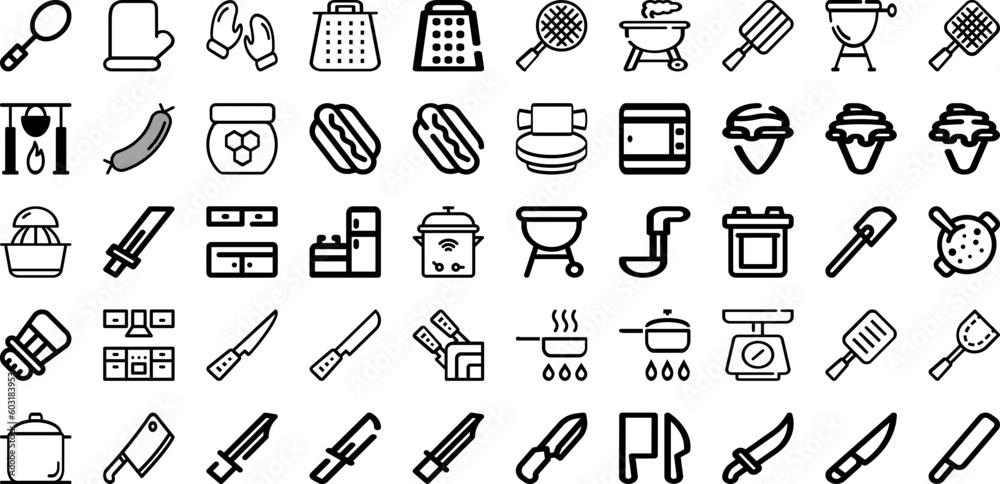 Set Of Cooking Icons Collection Isolated Silhouette Solid Icons Including Home, People, Cook, Recipe, Cooking, Food, Kitchen Infographic Elements Logo Vector Illustration