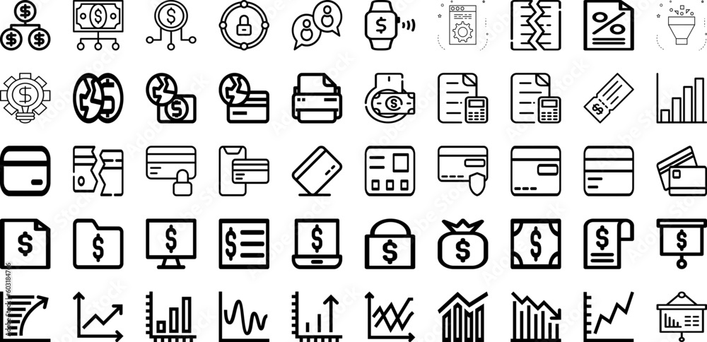 Set Of Finance Icons Collection Isolated Silhouette Solid Icons Including Finance, Investment, Financial, Economy, Business, Money, Growth Infographic Elements Logo Vector Illustration