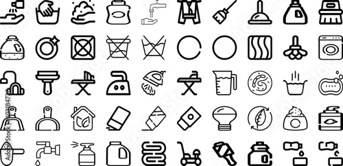 Set Of Clean Icons Collection Isolated Silhouette Solid Icons Including Wash, Spray, Hygiene, Vector, Cleaner, Clean, Icon Infographic Elements Logo Vector Illustration