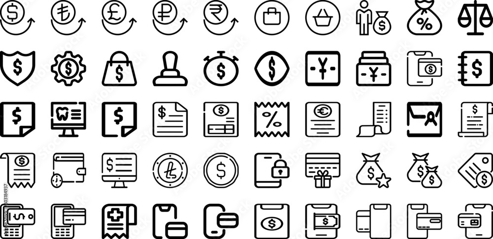 Set Of Payment Icons Collection Isolated Silhouette Solid Icons Including Smartphone, Payment, Business, Mobile, Finance, Money, Phone Infographic Elements Logo Vector Illustration