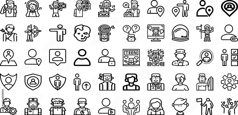Set Of People Icons Collection Isolated Silhouette Solid Icons Including Group, Business, Person, Work, Female, People, Team Infographic Elements Logo Vector Illustration