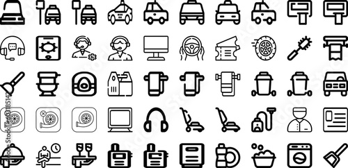 Set Of Service Icons Collection Isolated Silhouette Solid Icons Including Support  Service  Call  Person  Business  Customer  Office Infographic Elements Logo Vector Illustration