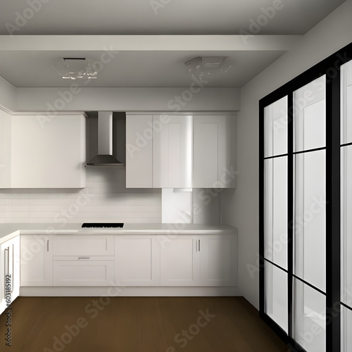 Modern kitchen interior - Generative Ai