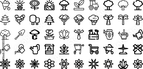 Set Of Garden Icons Collection Isolated Silhouette Solid Icons Including Outdoor  Plant  Summer  Garden  Nature  Spring  Background Infographic Elements Logo Vector Illustration