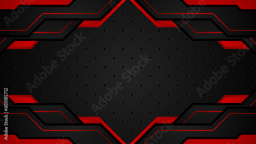 futuristic black and red gaming background. design of sport banner, poster, advertisement, promotion