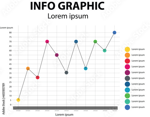 line graph vector Used for presenting, organizing information, colorful Art & Illustration