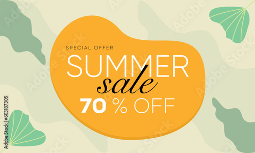 summer sale 70% off vector design, summer sale poster template, summer sale trendy design