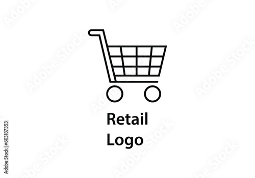 shopping chart in trendy flat style, shopping chart vector icon, trolley symbol design