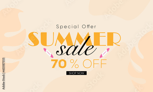 summer sale 70  off banner  summer sale creative template  summer sale trendy design  summer sale poster template