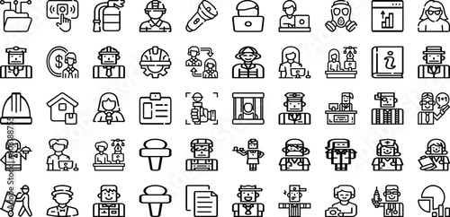 Set Of Profession Icons Collection Isolated Silhouette Solid Icons Including Occupation  Doctor  Job  Business  Profession  Worker  Work Infographic Elements Logo Vector Illustration