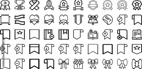 Set Of Ribbon Icons Collection Isolated Silhouette Solid Icons Including Background  Ribbon  Illustration  Vector  Decoration  Design  Element Infographic Elements Logo Vector Illustration