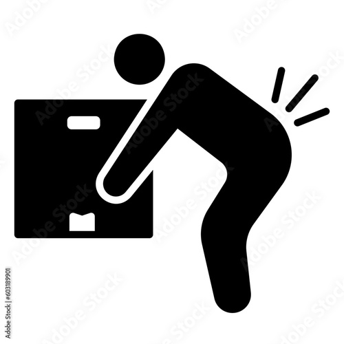 The heavy item icon in the form of a box being lifted causes people's back pain