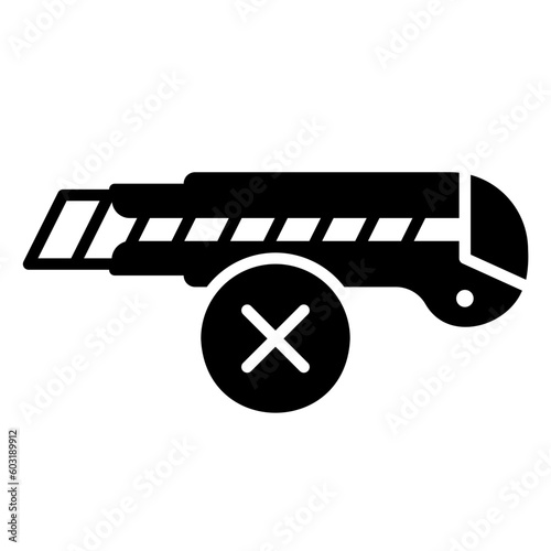 Icon do not use a cutting knife to open