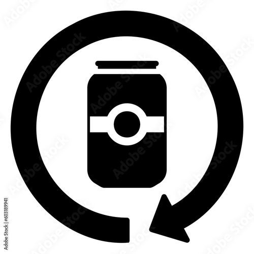 Recycle aluminum beverage can icon