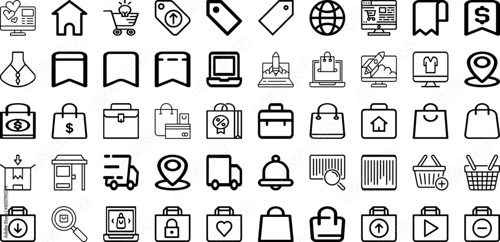 Set Of Commerce Icons Collection Isolated Silhouette Solid Icons Including Online, Business, Technology, Store, Web, Internet, Retail Infographic Elements Logo Vector Illustration