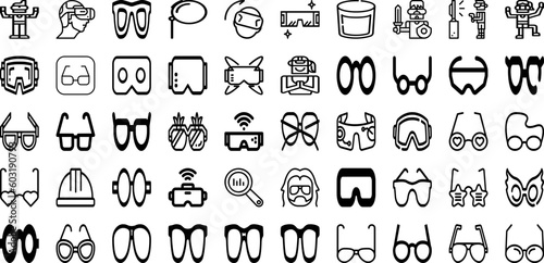 Set Of Glasses Icons Collection Isolated Silhouette Solid Icons Including Optical  Eyeglasses  View  Modern  Eye  Style  Glasses Infographic Elements Logo Vector Illustration