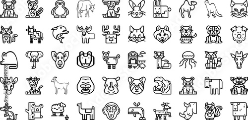 Set Of Mammal Icons Collection Isolated Silhouette Solid Icons Including Animal  Cute  Mammal  Fauna  Wild  Wildlife  Nature Infographic Elements Logo Vector Illustration