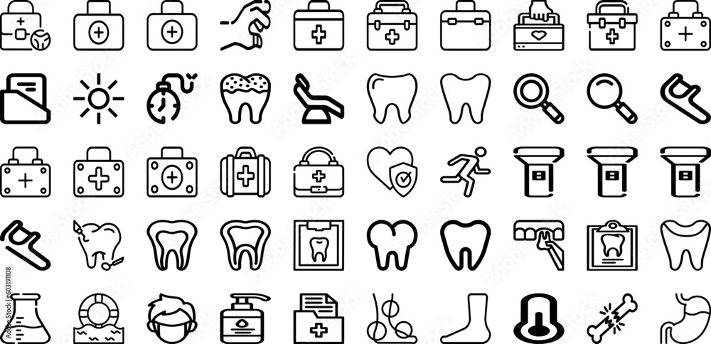 Set Of Health Icons Collection Isolated Silhouette Solid Icons Including People, Health, Care, Mental, Medicine, Medical, Concept Infographic Elements Logo Vector Illustration