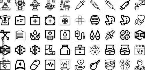 Set Of Doctor Icons Collection Isolated Silhouette Solid Icons Including Medical, Medicine, Healthcare, Doctor, Hospital, Health, Professional Infographic Elements Logo Vector Illustration