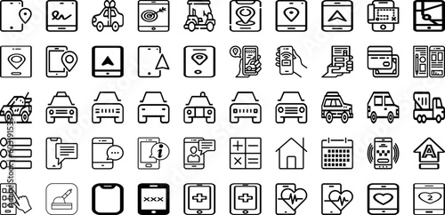Set Of Mobile Icons Collection Isolated Silhouette Solid Icons Including Smartphone, Cellphone, Mobile, Screen, Phone, Device, Isolated Infographic Elements Logo Vector Illustration
