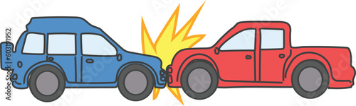 car crash cartoon vector illustration