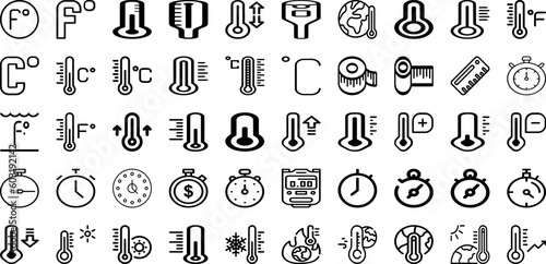 Set Of Meter Icons Collection Isolated Silhouette Solid Icons Including Icon, Power, Measure, Meter, Vector, Dial, Gauge Infographic Elements Logo Vector Illustration photo