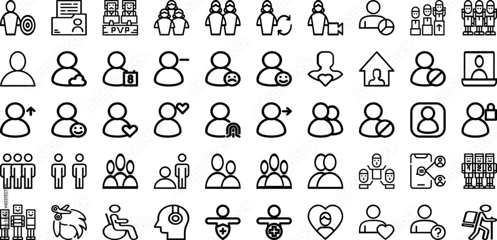 Set Of Person Icons Collection Isolated Silhouette Solid Icons Including Female, Person, Group, Business, People, Team, Work Infographic Elements Logo Vector Illustration