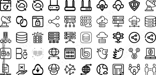 Set Of Network Icons Collection Isolated Silhouette Solid Icons Including Communication  Technology  Networking  Business  Network  Internet  Connection Infographic Elements Logo Vector Illustration