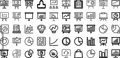 Set Of Chart Icons Collection Isolated Silhouette Solid Icons Including Business, Vector, Illustration, Data, Graph, Chart, Diagram Infographic Elements Logo Vector Illustration