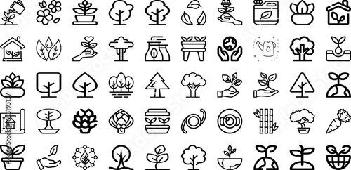 Set Of Plant Icons Collection Isolated Silhouette Solid Icons Including Green  Leaf  Garden  Tropical  Decoration  Plant  Foliage Infographic Elements Logo Vector Illustration