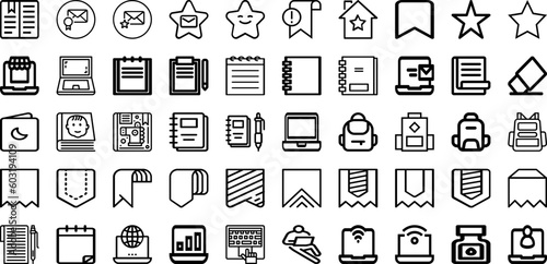 Set Of Book Icons Collection Isolated Silhouette Solid Icons Including Vector, Education, Book, Library, Illustration, Design, Isolated Infographic Elements Logo Vector Illustration
