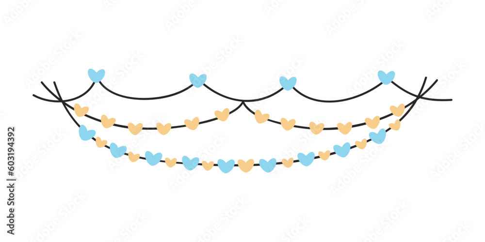 Naklejka premium Heart String Element Decoration for valentines, women, mother day greeting invitation graphic design.