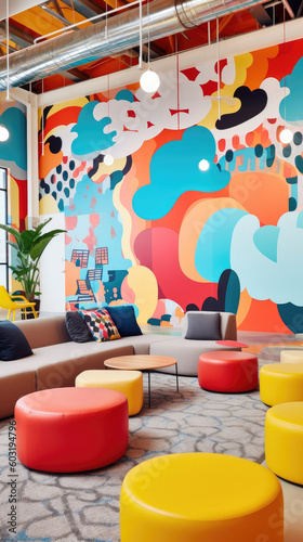 Wallpaper Mural modern co-working spaces, "Inspiring Creativity Hub" inspiring creativity hub designed to foster innovation and artistic expression Torontodigital.ca