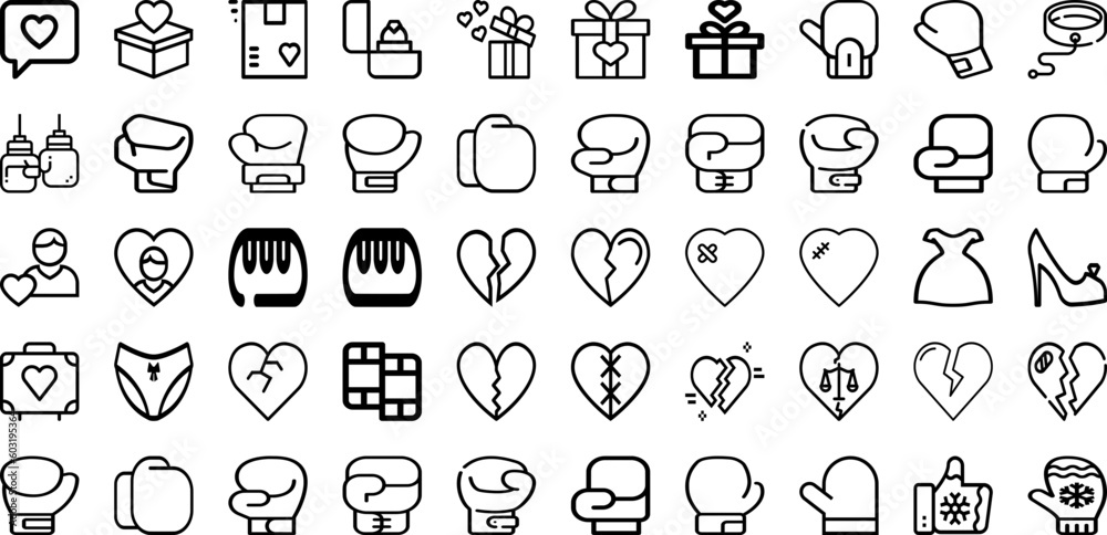 Set Of Love Icons Collection Isolated Silhouette Solid Icons Including Background, Vector, Love, Card, Valentine, Romantic, Heart Infographic Elements Logo Vector Illustration