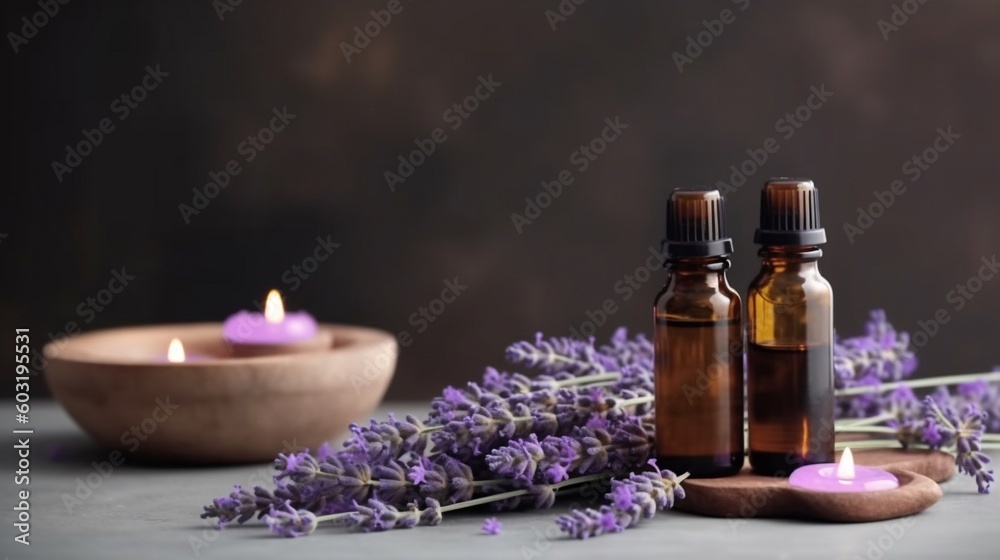 Spa composition with essential oil and lavender AI Generative