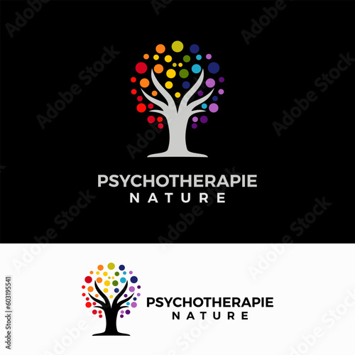 creative Psychotherapy tree vector template.