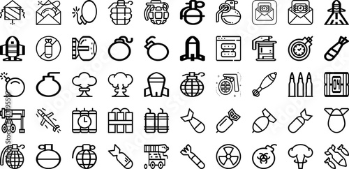 Set Of Bomb Icons Collection Isolated Silhouette Solid Icons Including White  Background  Symbol  Danger  Illustration  Design  Decoration Infographic Elements Logo Vector Illustration